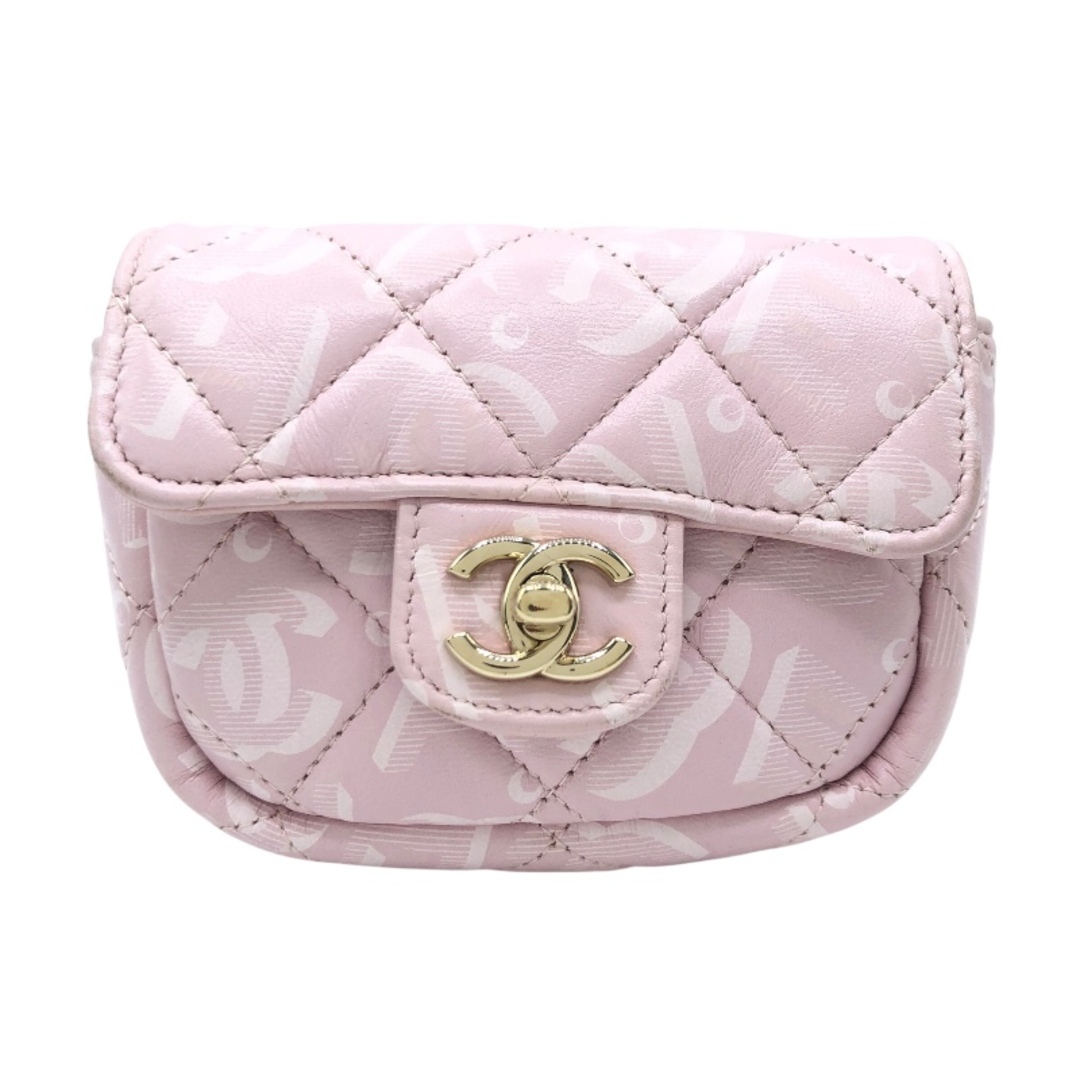 CHANEL - 　シャネル CHANEL マトラッセブレスポーチ ピンク　GD金具 レザー レディース ポーチ
