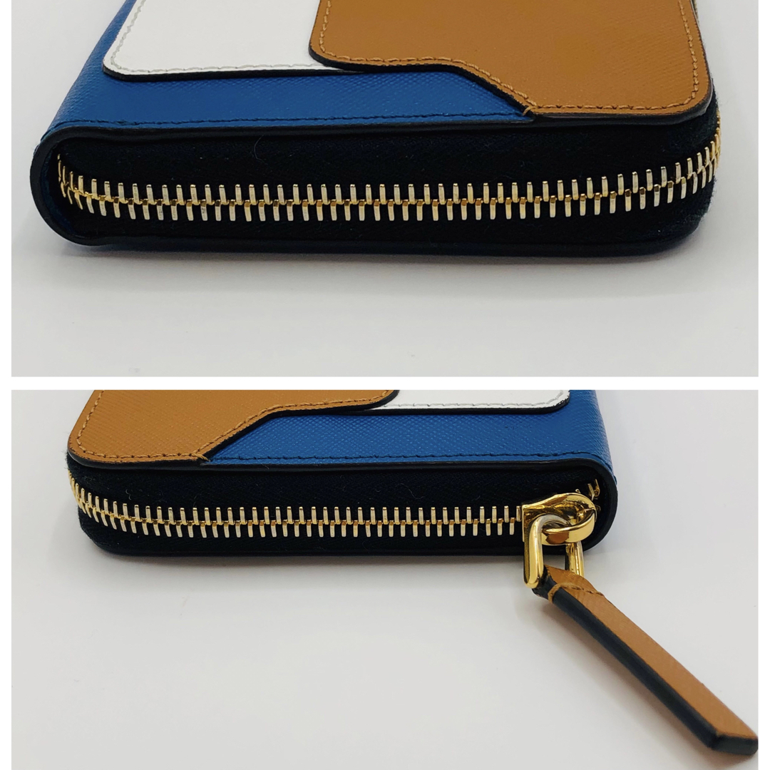 マルニ MARNI 長財布 レザー ラウンドファスナー キャメル×ホワイト マルニ MARNI 長財布 レザー ラウンドファスナー キャメル×ホワイト