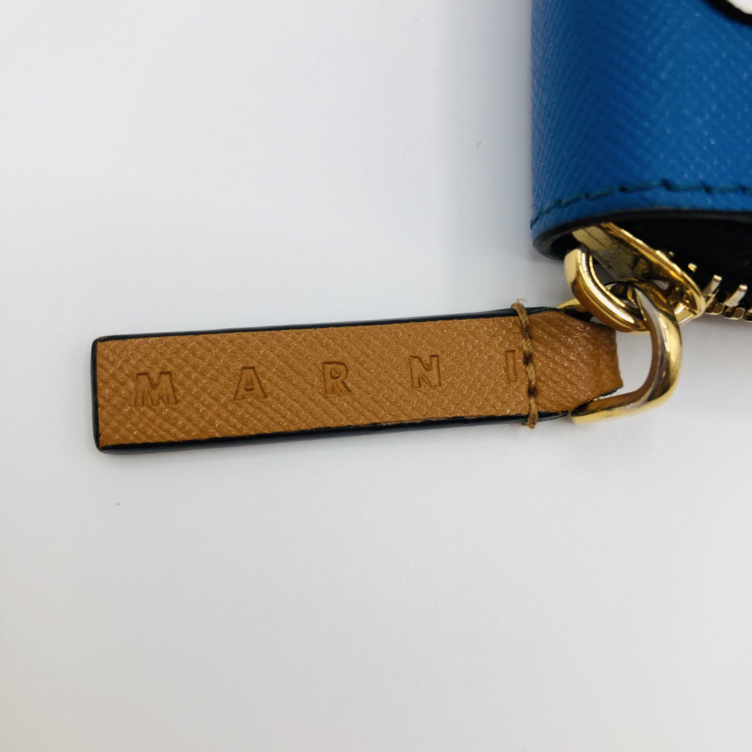 マルニ MARNI 長財布 レザー ラウンドファスナー キャメル×ホワイト マルニ MARNI 長財布 レザー ラウンドファスナー キャメル×ホワイト