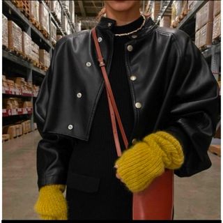Ameri VINTAGE - AMERI ラウンドショートフェイクレザー Ameri VINTAGE - AMERI ラウンドショートフェイクレザー