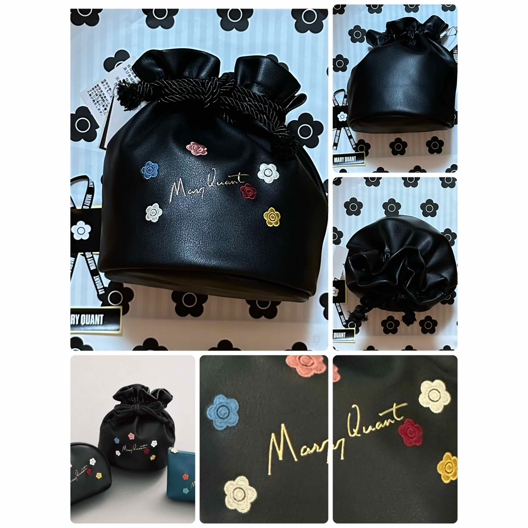 MARY QUANT - mary quant♡デイジー刺繍フロート巾着ポーチ MARY QUANT - mary quant♡デイジー刺繍フロート巾着ポーチ