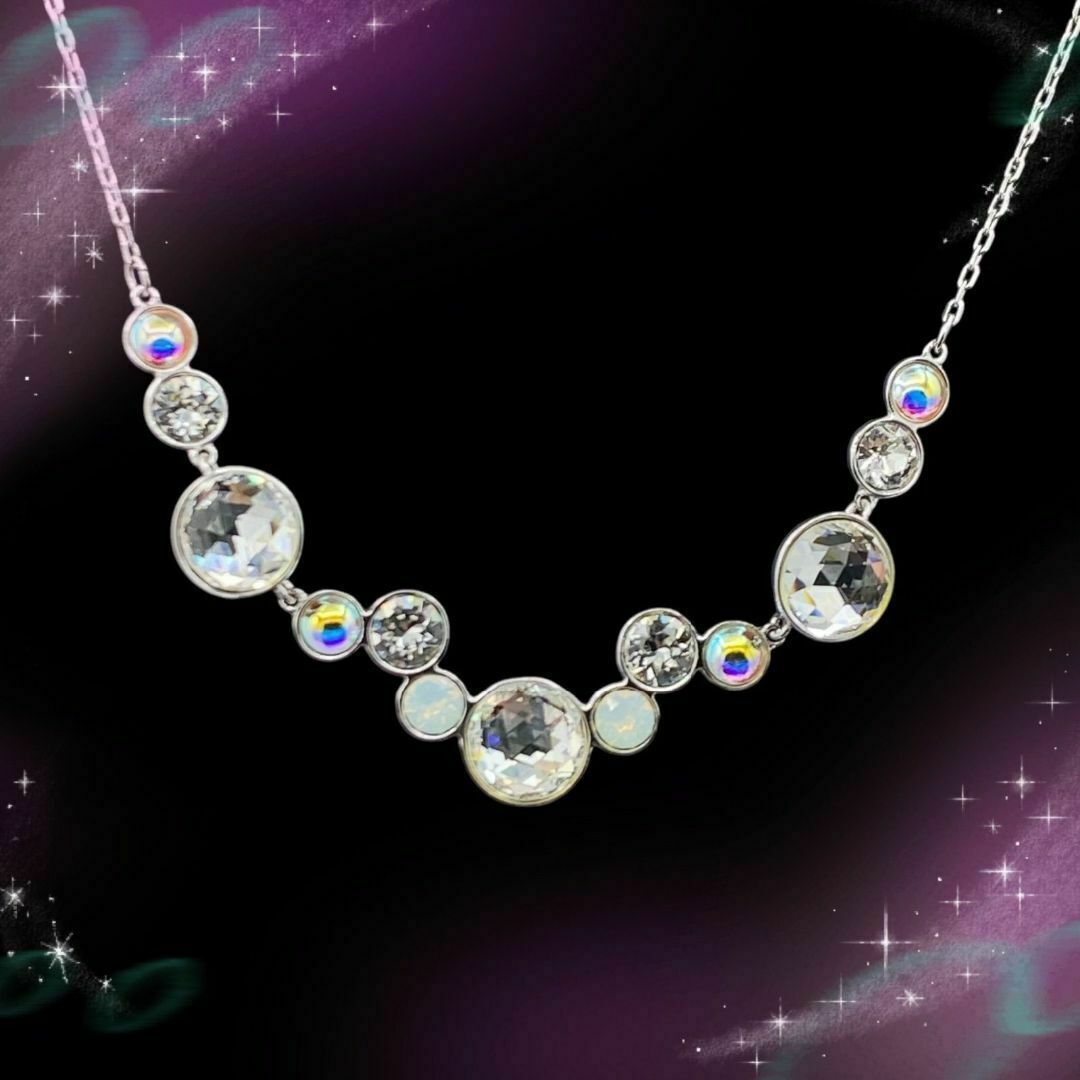 超美品》 スワロフスキー Vanda ネックレス クリア系×シルバー 超美品》 スワロフスキー Vanda ネックレス クリア系×シルバー