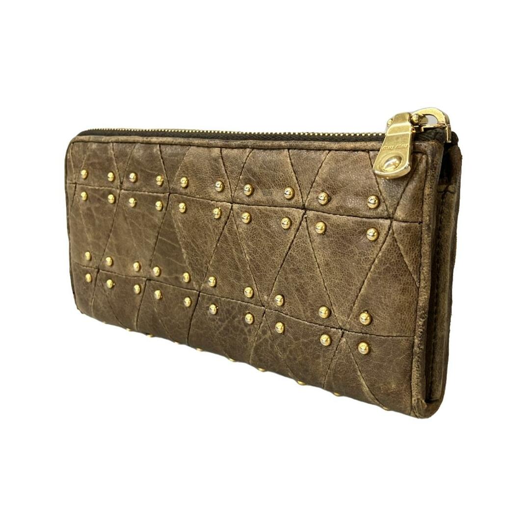 MIU MIU - ミュウミュウ MIUMIU L字ファスナー長財布 スタッズ MIU MIU - ミュウミュウ MIUMIU L字ファスナー長財布 スタッズ