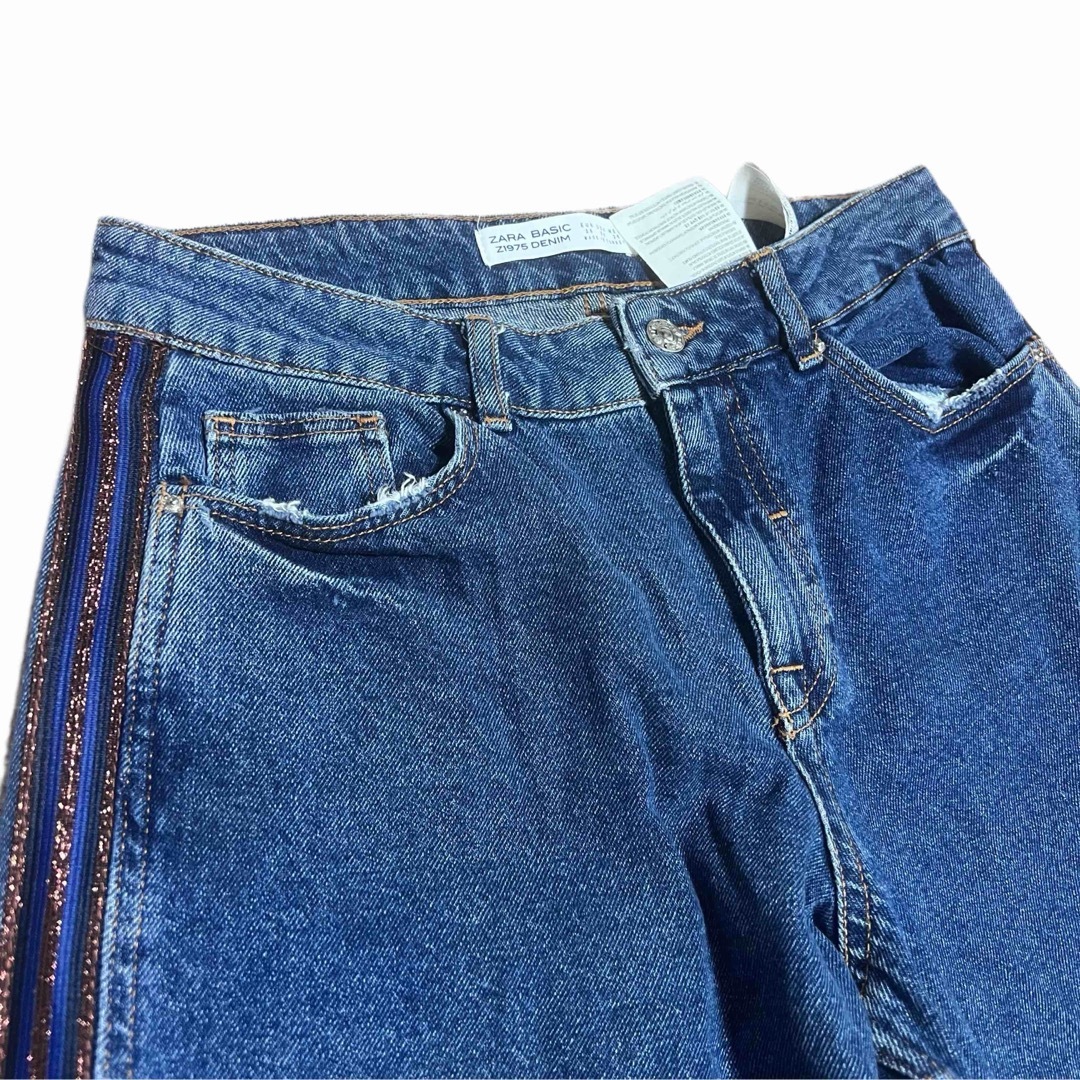 ZARA - 希少☆ZARA ザラ サイドライン バギーデニムパンツ ユニ ZARA - 希少☆ZARA ザラ サイドライン バギーデニムパンツ ユニ