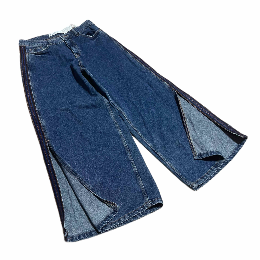 ZARA - 希少☆ZARA ザラ サイドライン バギーデニムパンツ ユニ ZARA - 希少☆ZARA ザラ サイドライン バギーデニムパンツ ユニ