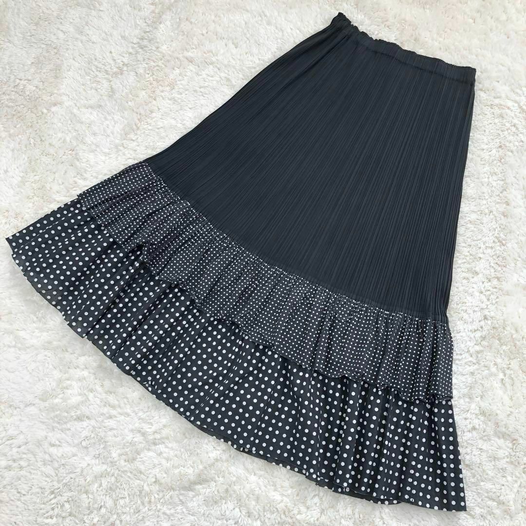 PLEATS PLEASE プリーツプリーズ スカート フリル ドット柄 PLEATS PLEASE プリーツプリーズ スカート フリル ドット柄