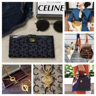 セリーヌ(celine)の美品セリーヌデニム長財布Cマカダム(財布)