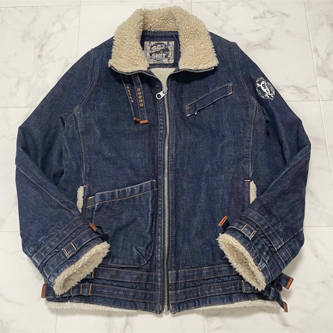 2024超人気 重厚感 デニムジャケット 裏ボア SHIT 99%is - VINTAGE vintage M 濃紺 Gジャン+デニムジャケット