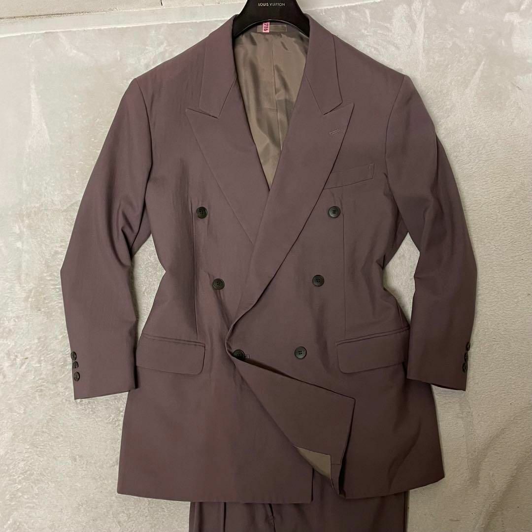 90s ダブルセットアップスーツ 紫紅色 L 美品 ヴィンテージ 90s ダブルセットアップスーツ 紫紅色 L 美品 ヴィンテージ