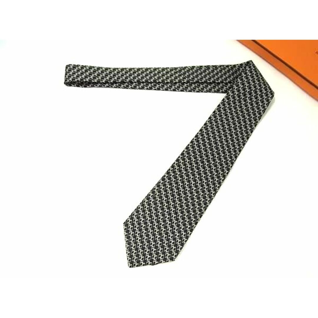 □新品同様□ HERMES エルメス シルク100% 総柄 ネクタイ □新品同様□ HERMES エルメス シルク100% 総柄 ネクタイ