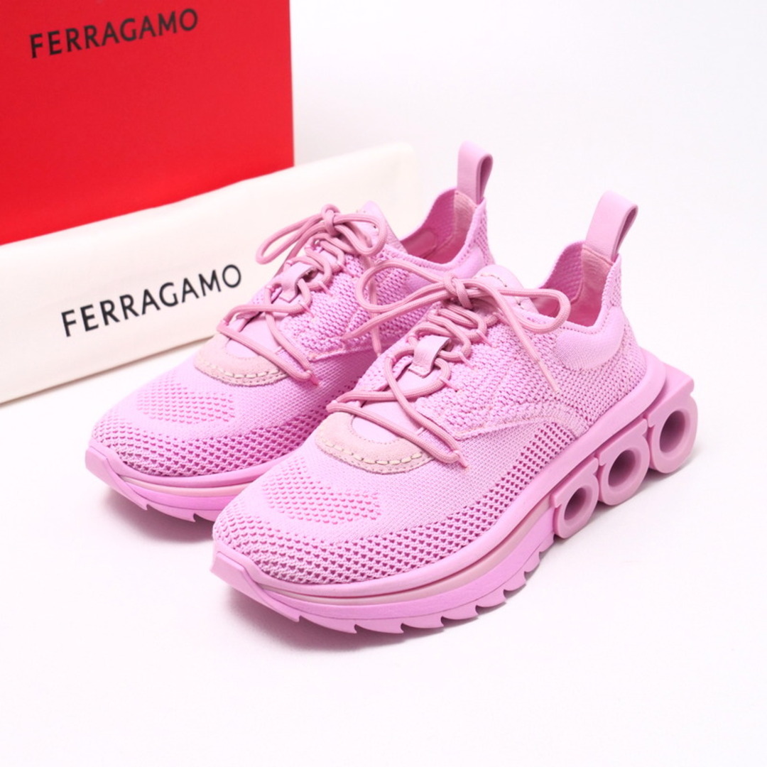 Salvatore Ferragamo - Salvatore Ferragamo サルヴァトーレフェラガモ NIMA KNIT スニーカー サイズ6M 靴 BUBBLE GUM ピンク イタリア製 ブランド古着【中古】20241230/RA2852