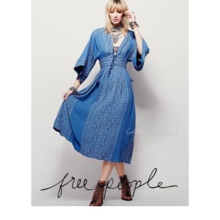 フリーピープル(Free People)の【Free people】ボヘミアンセクシー★キモノマキシ ワンピース♪(ロングワンピース/マキシワンピース)