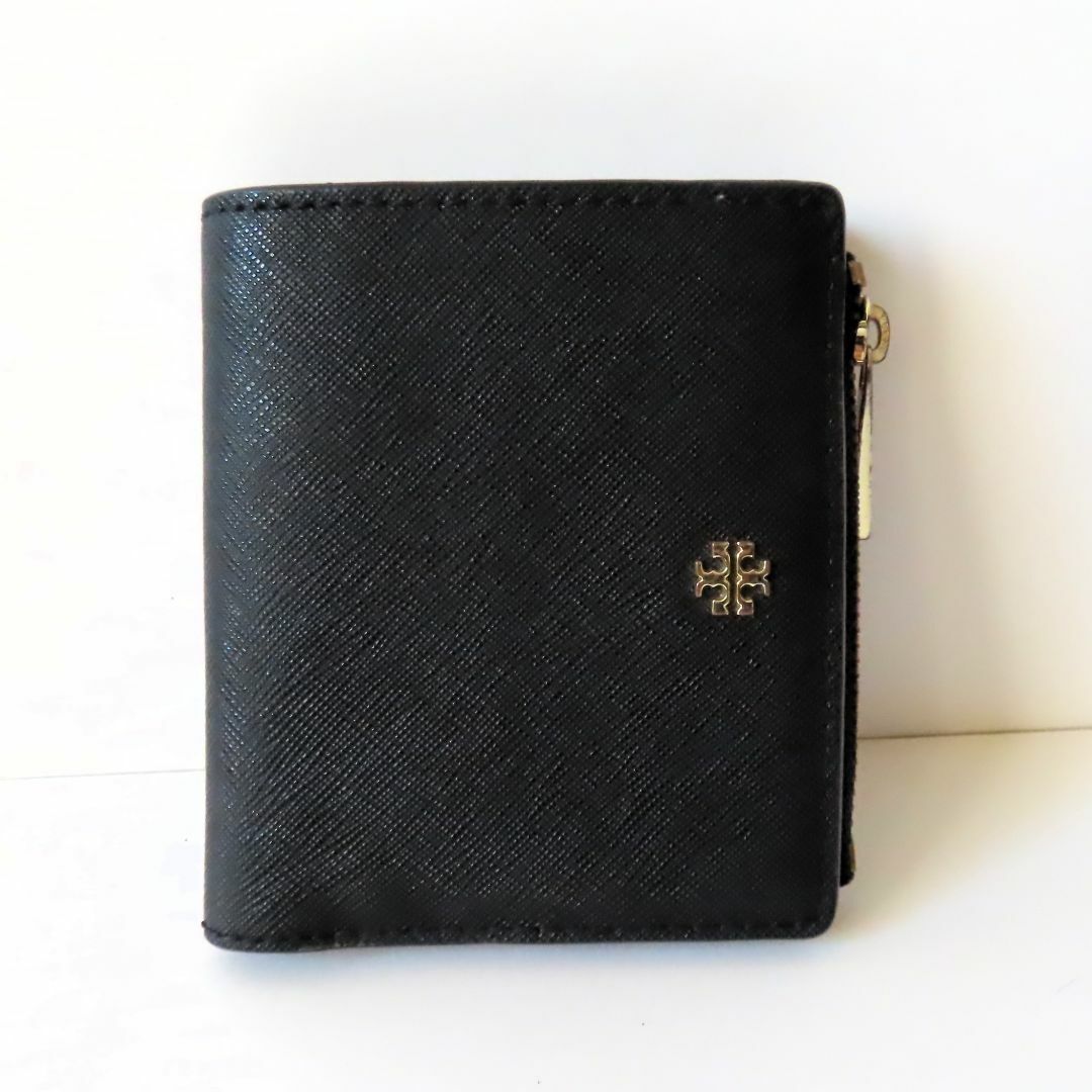 Tory Burch - 美品 TORY BURCH トリーバーチ ２つ折り財布 財布 黒 ブラック