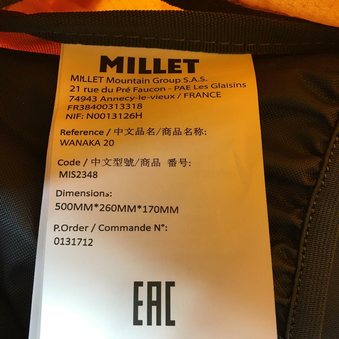OneSize オレンジ系】 Millet ( ミレー ) ワナカ 20 Wanaka 20 OneSize オレンジ系】 Millet ( ミレー ) ワナカ 20 Wanaka 20