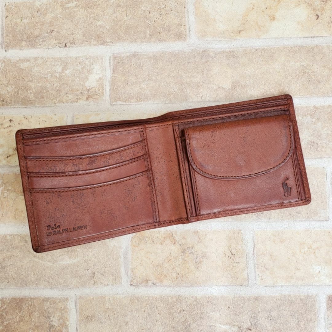 新品・未使用品】POLO RALPH LAUREN 折り財布 茶 - 小物 新品・未使用品】POLO RALPH LAUREN 折り財布 茶 - 小物
