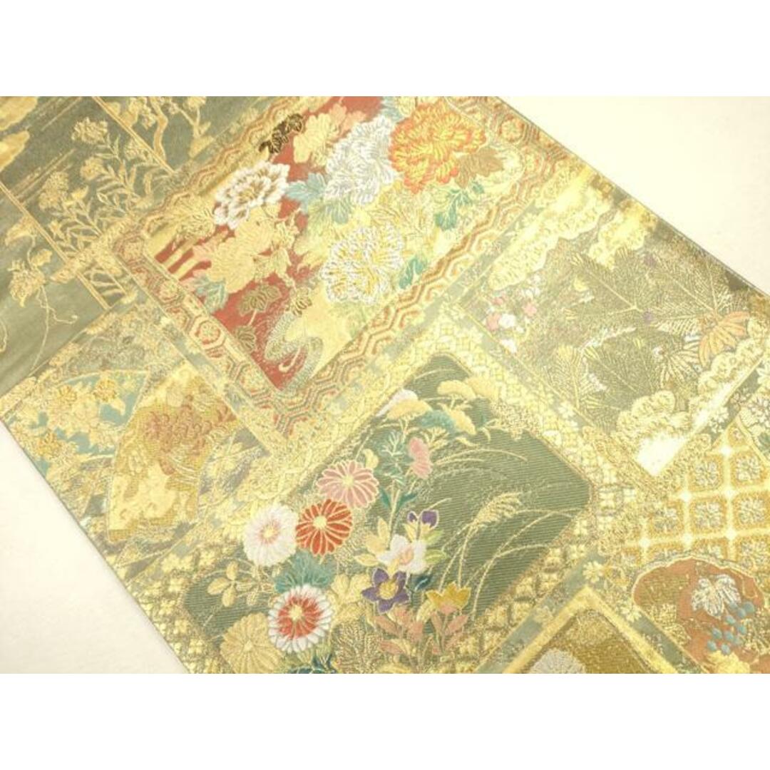 着物月花 本金箔 唐織 献花絢麗文様の袋帯 六通柄 正絹 金糸 帯 着物月花 本金箔 唐織 献花絢麗文様の袋帯 六通柄 正絹 金糸 帯