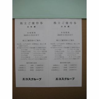 ☆匿名配送　エコス　株主優待券　6,000円分(ショッピング)