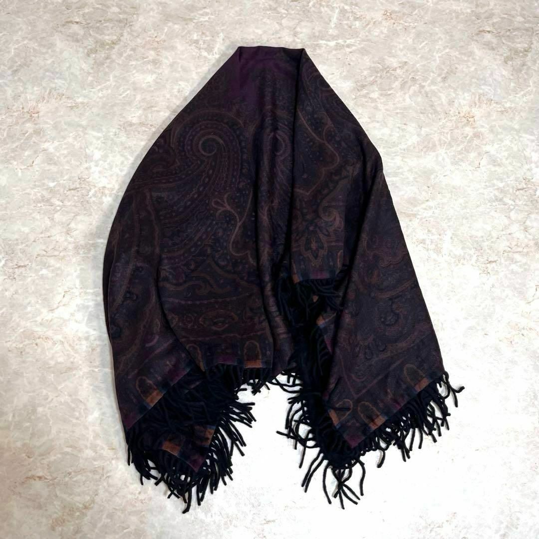 美品】ETRO/エトロ カシミヤ100% 大判ストール ペイズリー 秋冬ネル 美品】ETRO/エトロ カシミヤ100% 大判ストール ペイズリー 秋冬ネル