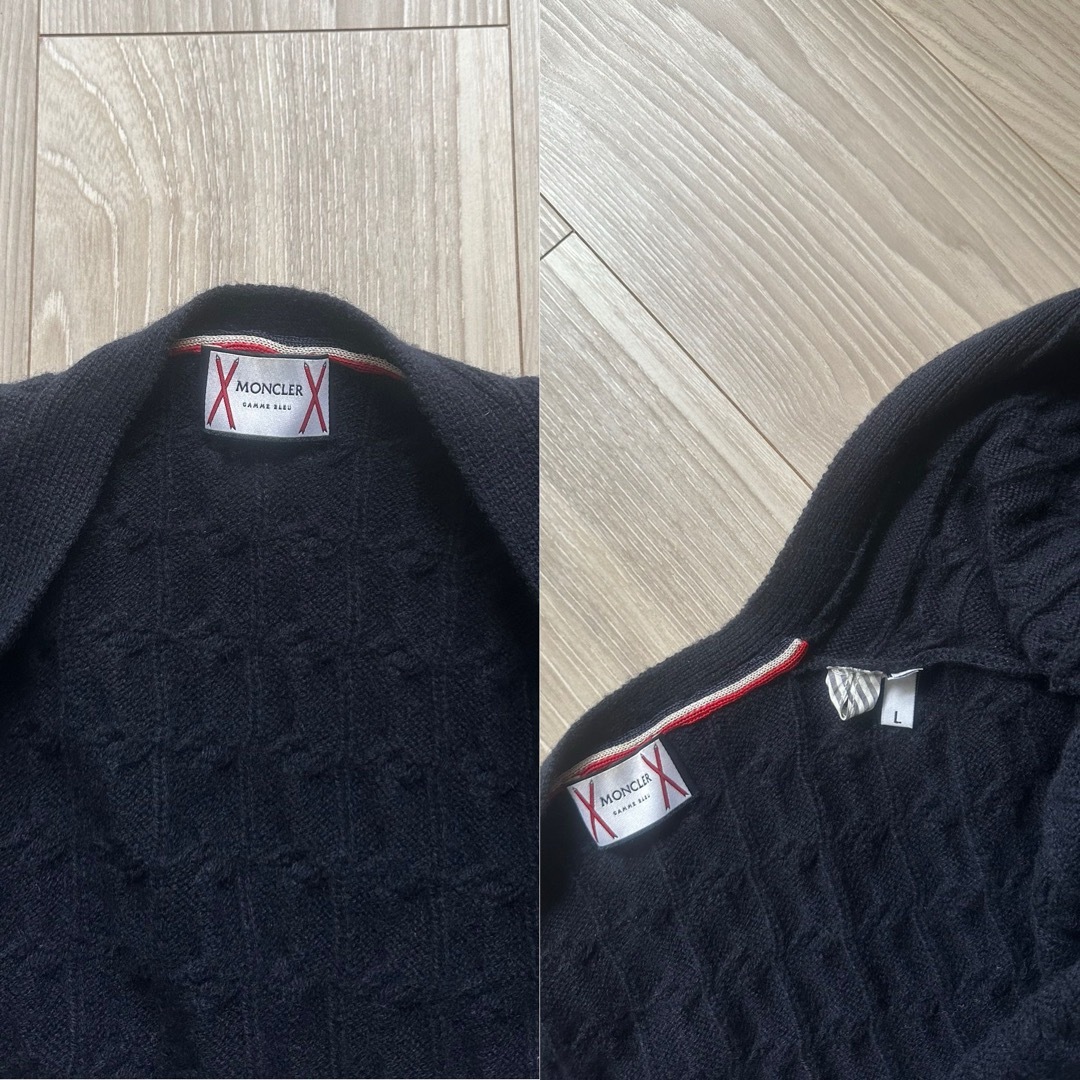 MONCLER - 定価30万 モンクレールガムブルー カシミア ケーブル MONCLER - 定価30万 モンクレールガムブルー カシミア ケーブル