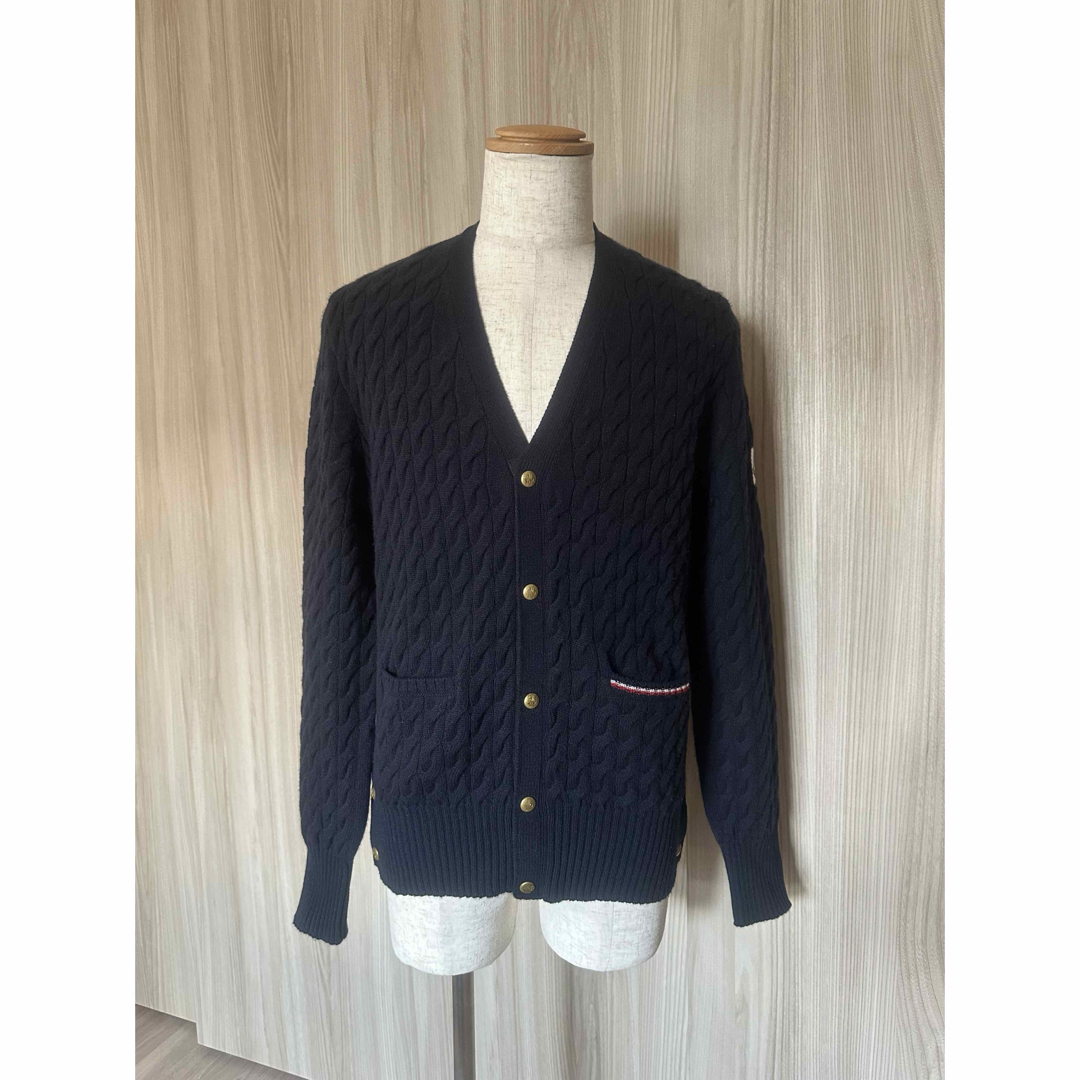 MONCLER - 定価30万 モンクレールガムブルー カシミア ケーブル MONCLER - 定価30万 モンクレールガムブルー カシミア ケーブル