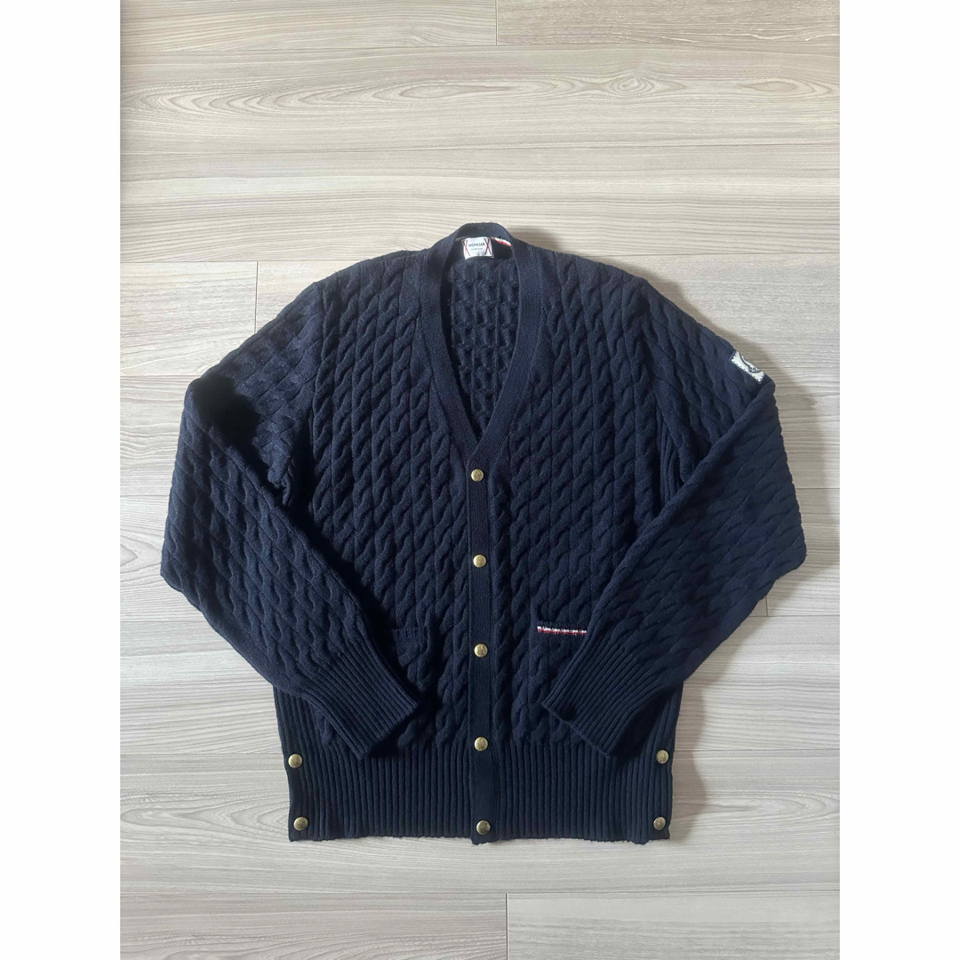MONCLER - 定価30万 モンクレールガムブルー カシミア ケーブル MONCLER - 定価30万 モンクレールガムブルー カシミア ケーブル
