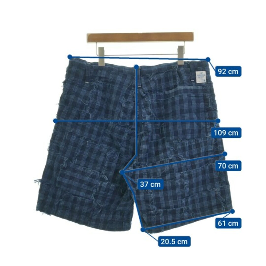 PORTER CLASSIC ショートパンツ XL 紺(チェック) 【古着】 PORTER CLASSIC ショートパンツ XL 紺(チェック) 【古着】