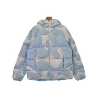 パレス(PALACE)のPALACE パレス ダウンジャケット/ダウンベスト L 水色x白(総柄) 【古着】【中古】(ダウンジャケット)