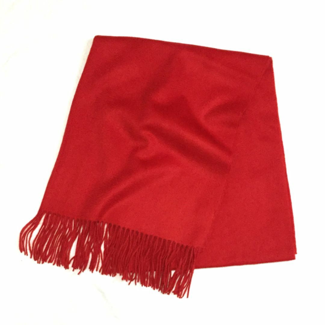 値下中 超大判 100% カシミヤストール 70×200cｍ RED 新品未使用