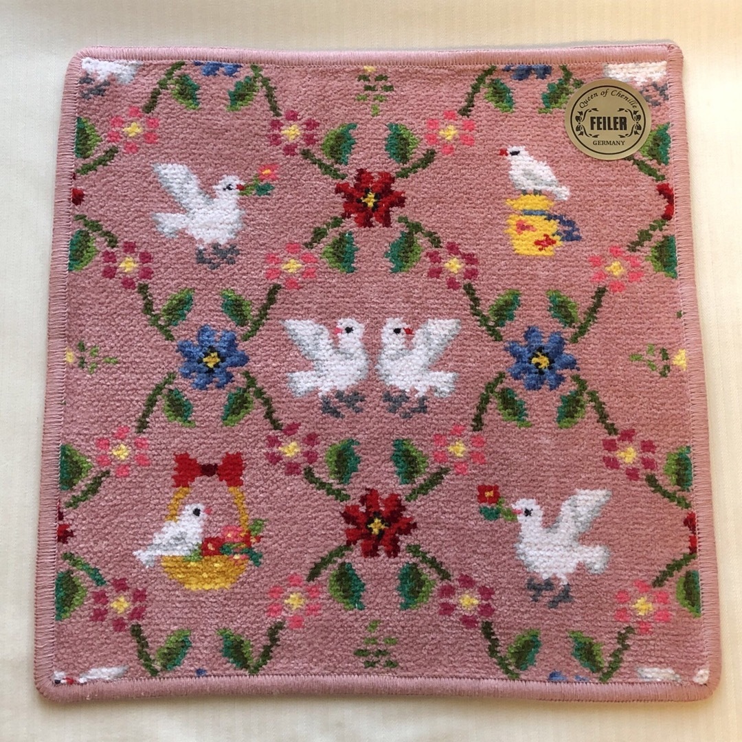 FEILER - フェイラー 鳩居堂 ハンカチ ピンク メモリアル FEILER - フェイラー 鳩居堂 ハンカチ ピンク メモリアル