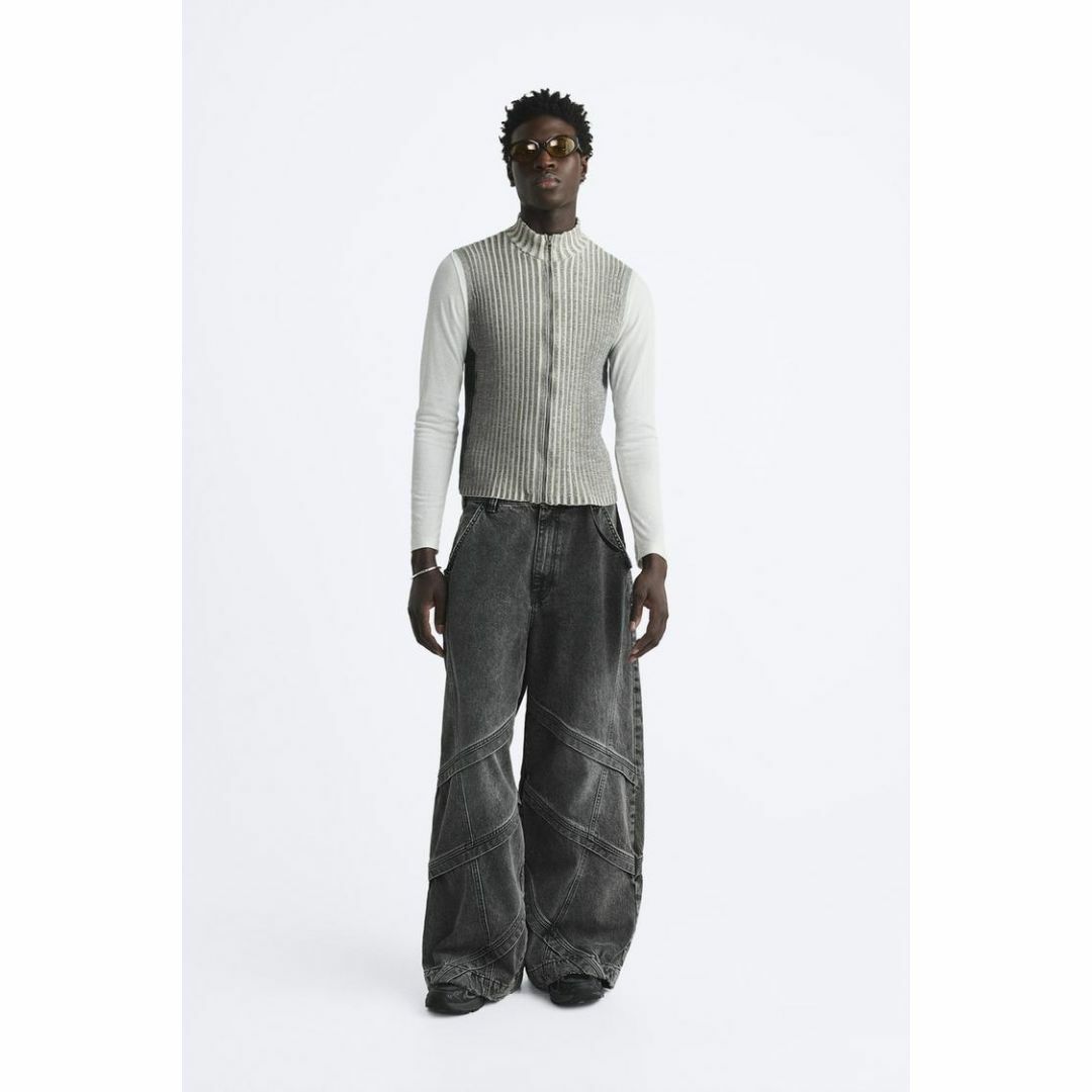 ZARA - 【即完売】美品 ZARA ライダース バギーデニム ワイド ZARA - 【即完売】美品 ZARA ライダース バギーデニム ワイド