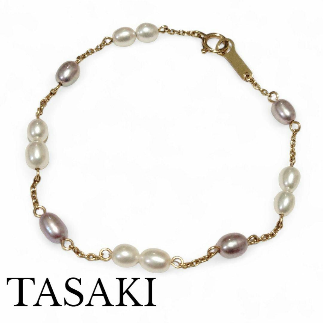極美品✨】TASAKI K18 タサキ 淡水パール ステーション ブレスレット 極美品✨】TASAKI K18 タサキ 淡水パール ステーション ブレスレット