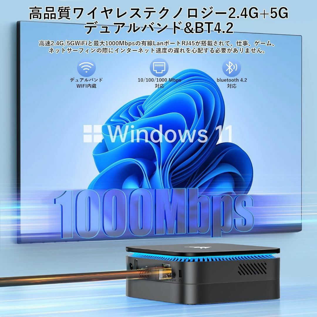 ミニPC 第11世代 N5105 16GB デュアル DDR4 512G SSD ZX01 Windows 11