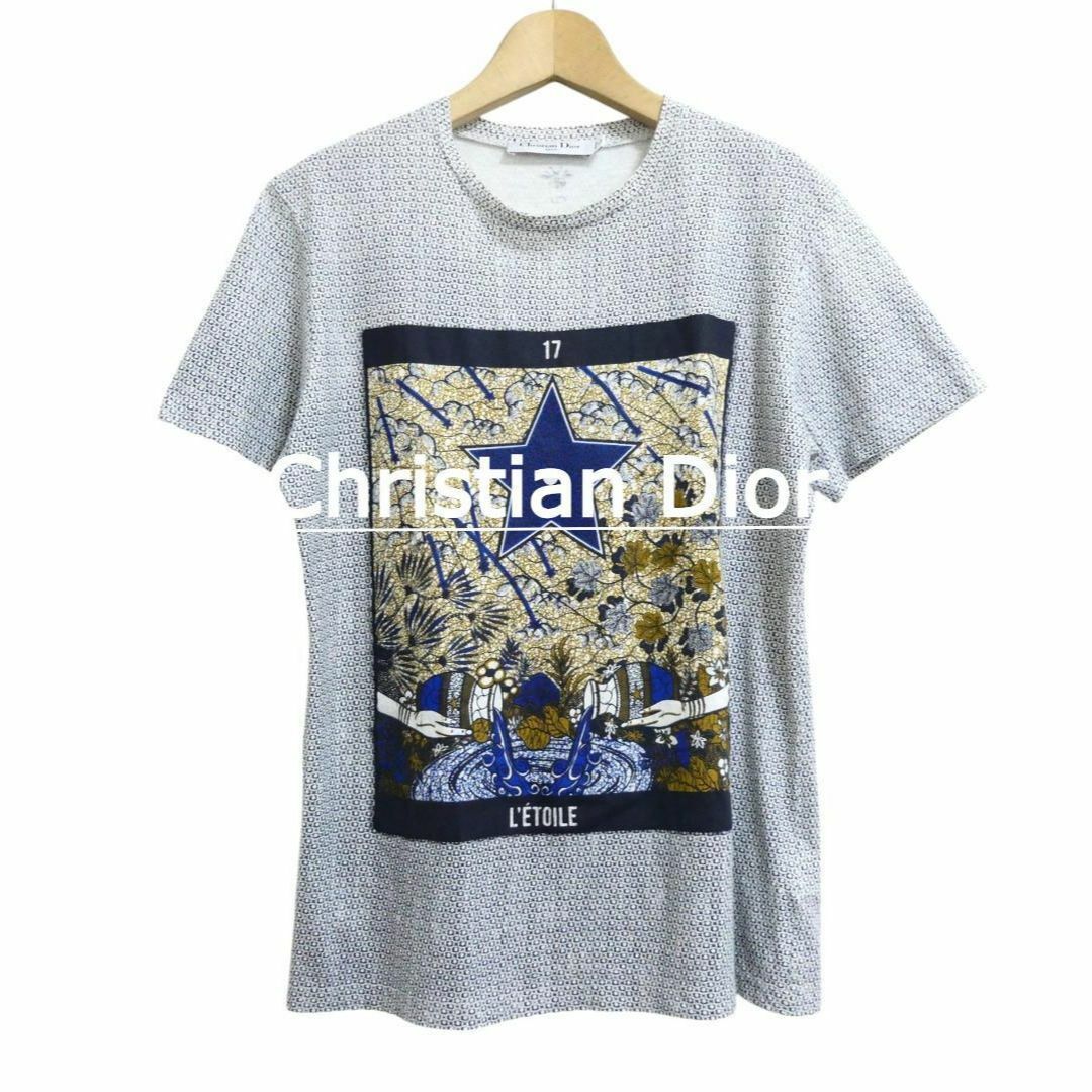美品 クリスチャンディオール プリント クルーネック 半袖 T 美品 クリスチャンディオール プリント クルーネック 半袖 T