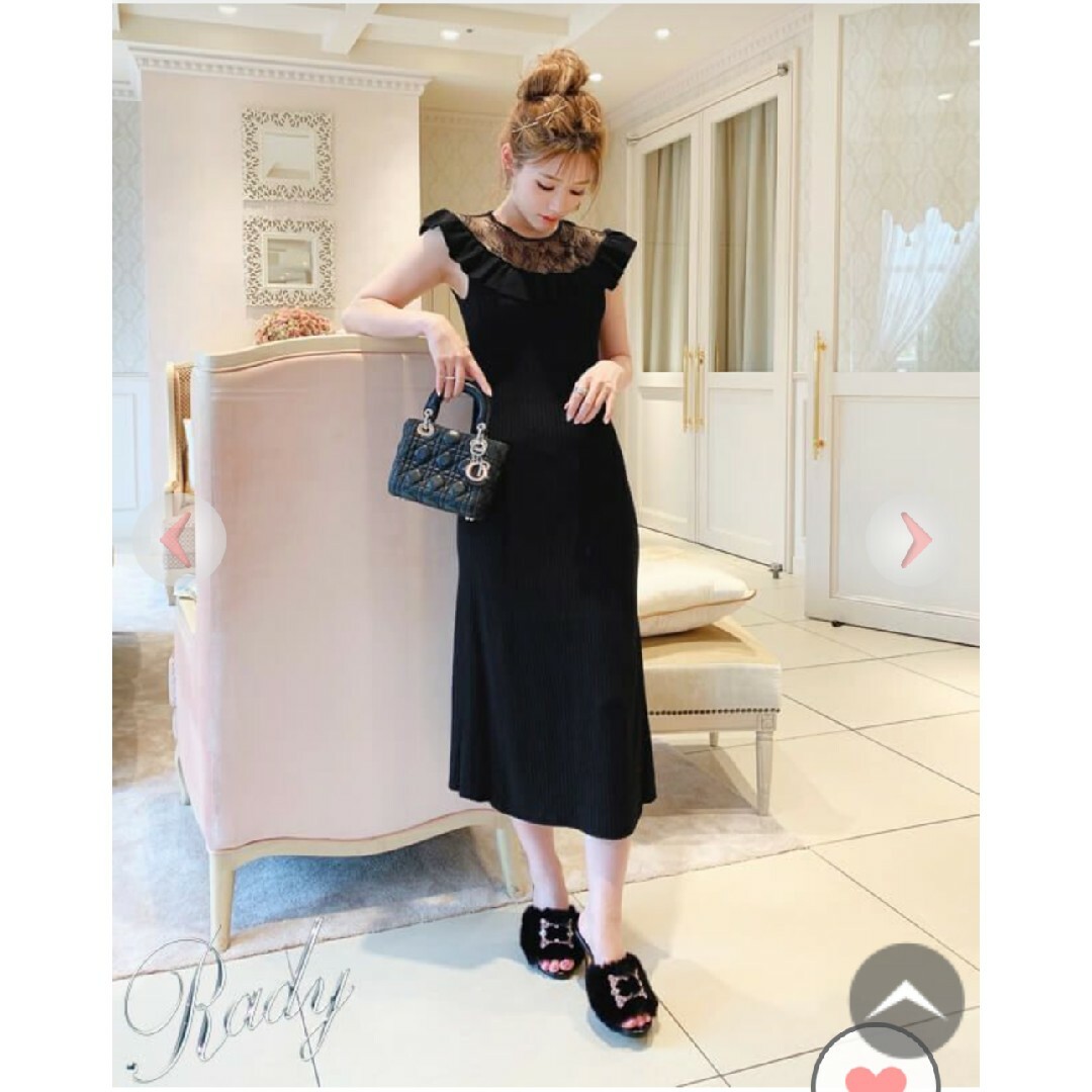 Rady - ☆Rady☆レースニットワンピース☆BLACK☆フリル Rady - ☆Rady☆レースニットワンピース☆BLACK☆フリル