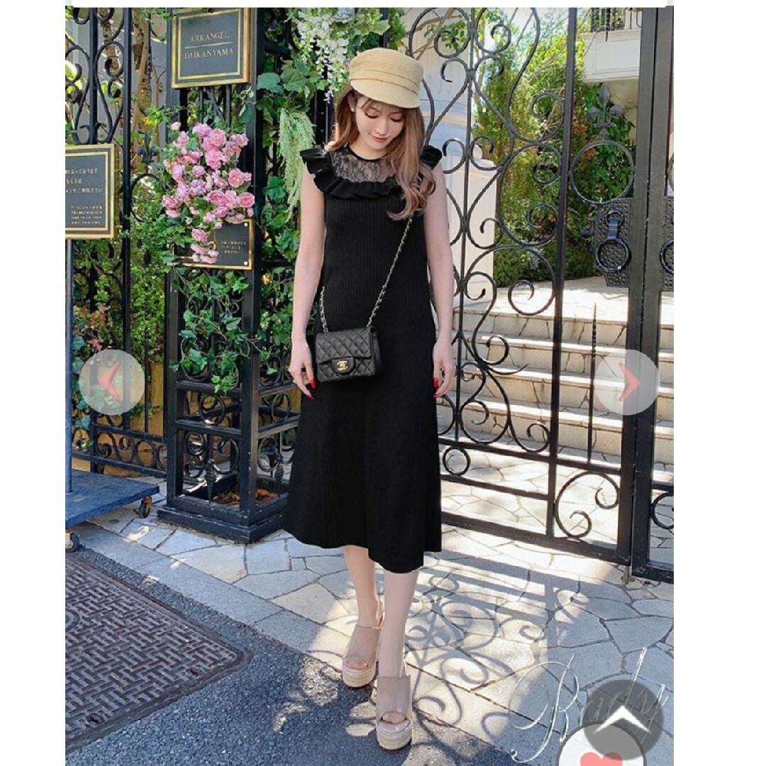 Rady - ☆Rady☆レースニットワンピース☆BLACK☆フリル Rady - ☆Rady☆レースニットワンピース☆BLACK☆フリル