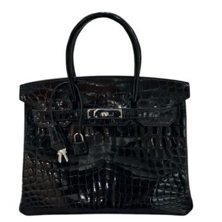 エルメス(HERMES)の　エルメス HERMES バーキン30 C刻 ブラック・シルバー金具 ニロティカス レディース ハンドバッグ(ハンドバッグ)
