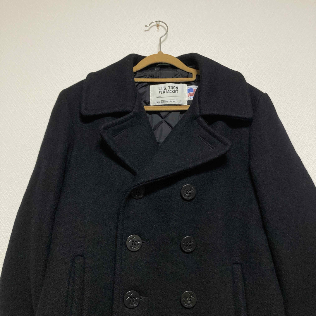 schott 740N ピーコート usa製 34 ブラック 黒 schott 740N ピーコート usa製 34 ブラック 黒