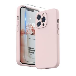 ピンク iPhone13 Proケース シリコン フィルム付き 6.1インチ(iPhoneケース)