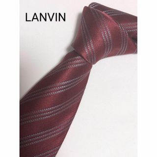ランバン(LANVIN)のランバン/LANVIN/レジメ柄/ネクタイ /ボルドー×ブルー(ネクタイ)