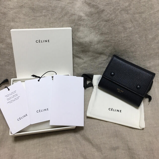 celine(セリーヌ)のセリーヌ 二つ折り財布 ネイビー ライトグレー バイカラー レディースのファッション小物(財布)の商品写真