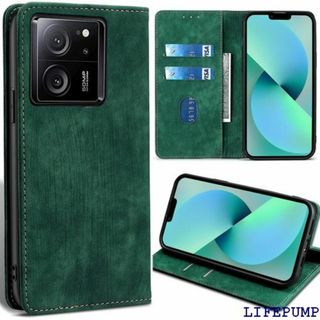 Xiaomi 13T/13T Pro ケース 手帳型 スタ クグリーン 1871(iPhoneケース)