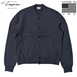 マイケルタピア(MICHAEL TAPIA)のTAPIA USA製 ネイビー コットン スウェット カーディガン(スウェット)