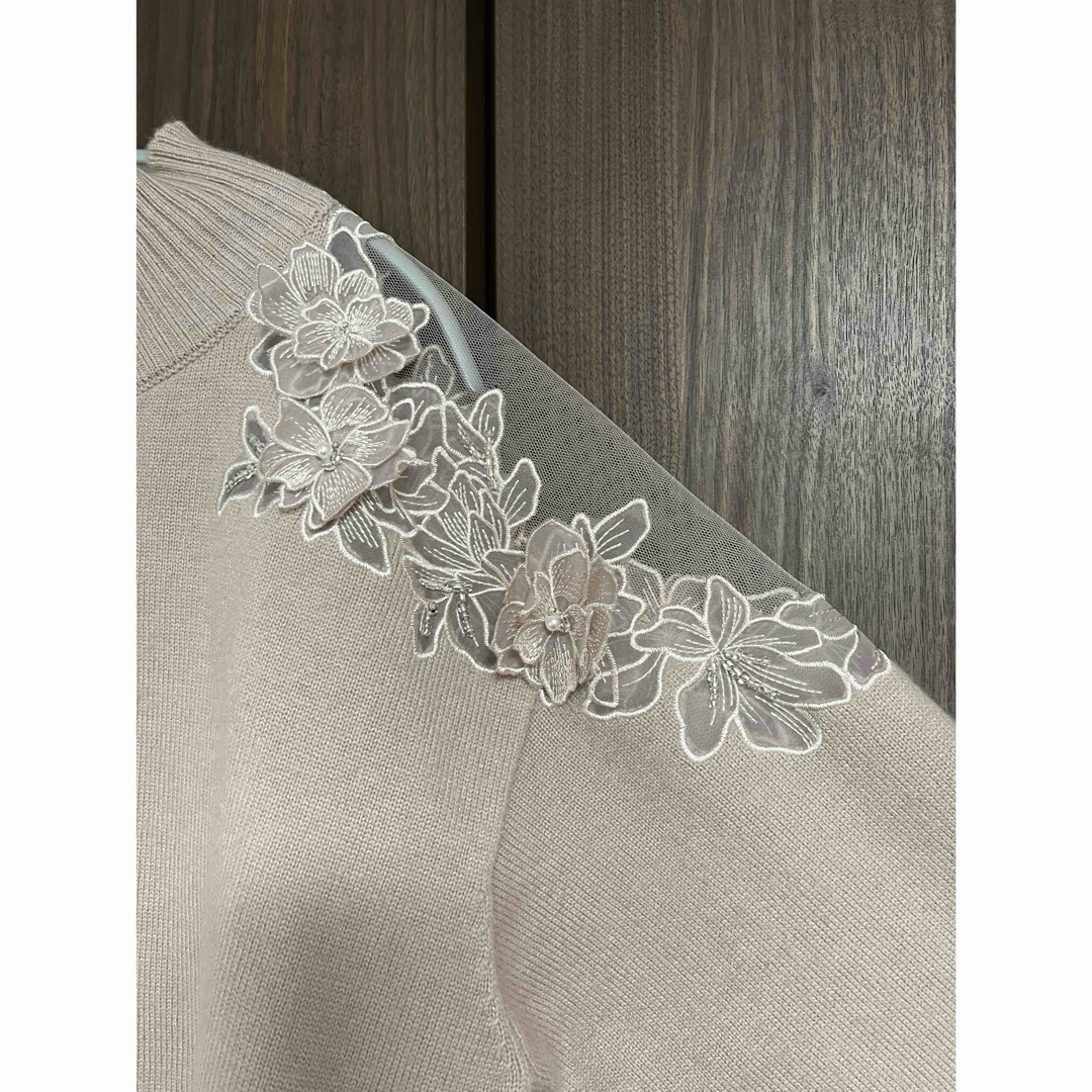 Apuweiser-riche 3Dフラワーモチーフ刺繍ニット Apuweiser-riche 3Dフラワーモチーフ刺繍ニット