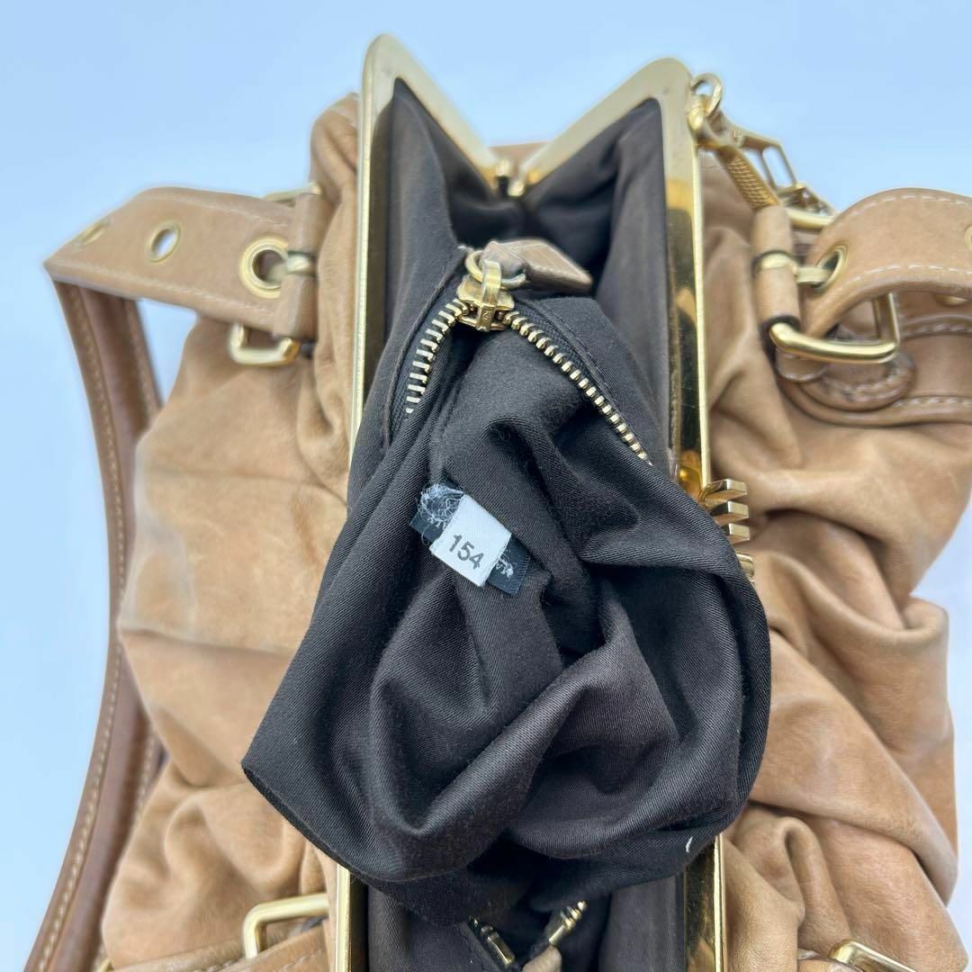 miu miu ミュウミュウ 2way ハンドバッグ がま口 ロングハンドル miu miu ミュウミュウ 2way ハンドバッグ がま口 ロングハンドル