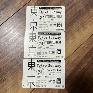 Tokyo Subway Ticket 24時間券 大人2、子供1枚(鉄道乗車券)