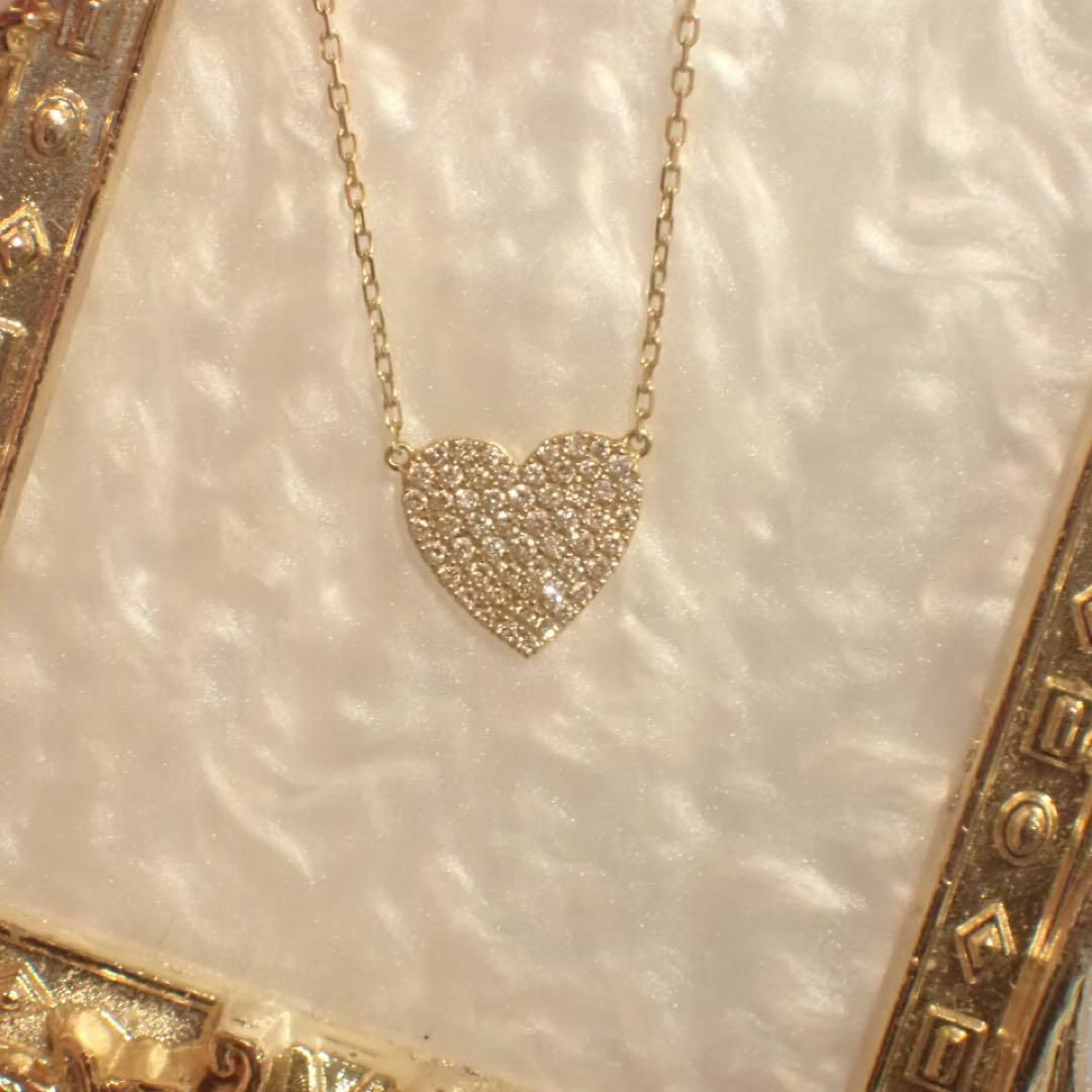 AHKAH ハートパヴェミディ ネックレス K18 0.25ct AHKAH ハートパヴェミディ ネックレス K18 0.25ct