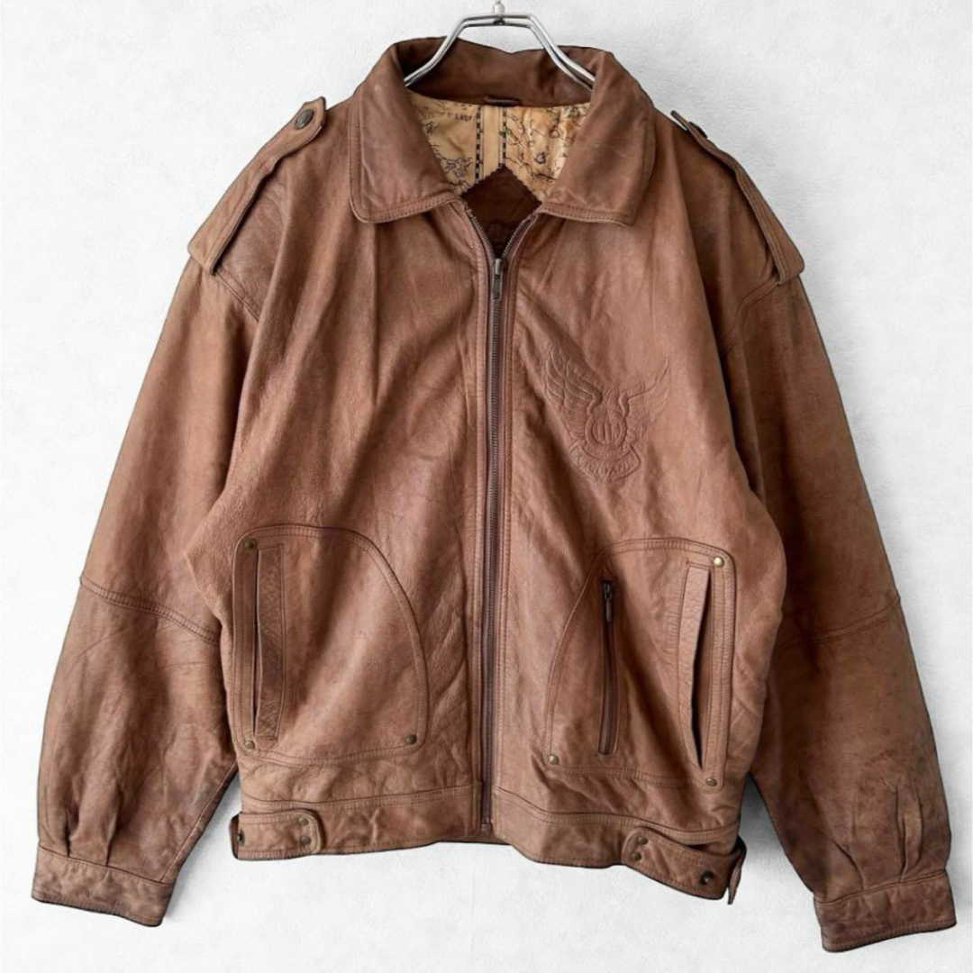 VINTAGE - 90s vintage A2 G1 本革 型押し 革ジャン レザー VINTAGE - 90s vintage A2 G1 本革 型押し 革ジャン レザー