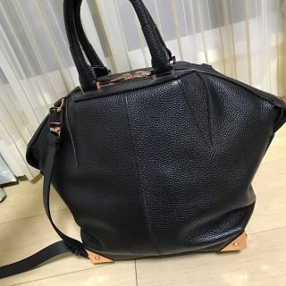 Alexander Wang アレキサンダーワン EMILE エミール  ハンドバッグ  レザー   ブラック ピンクゴールド金具  ミディアム 2WAY ショルダーバッグ 【本物保証】