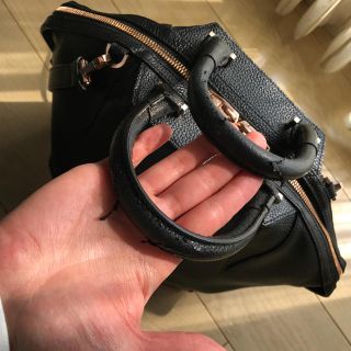 Alexander Wang アレキサンダーワン EMILE エミール  ハンドバッグ  レザー   ブラック ピンクゴールド金具  ミディアム 2WAY ショルダーバッグ 【本物保証】