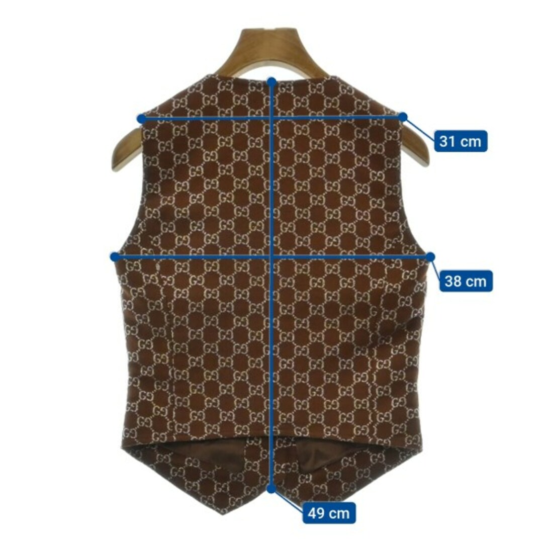 GUCCI - GUCCI グッチ ベスト 36(XS位) 茶(総柄) 【古着】【中古 GUCCI - GUCCI グッチ ベスト 36(XS位) 茶(総柄) 【古着】【中古